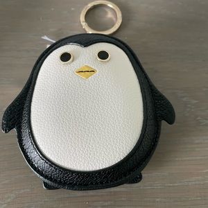NWT Kate Spade penguin charm key ring coin pouch
